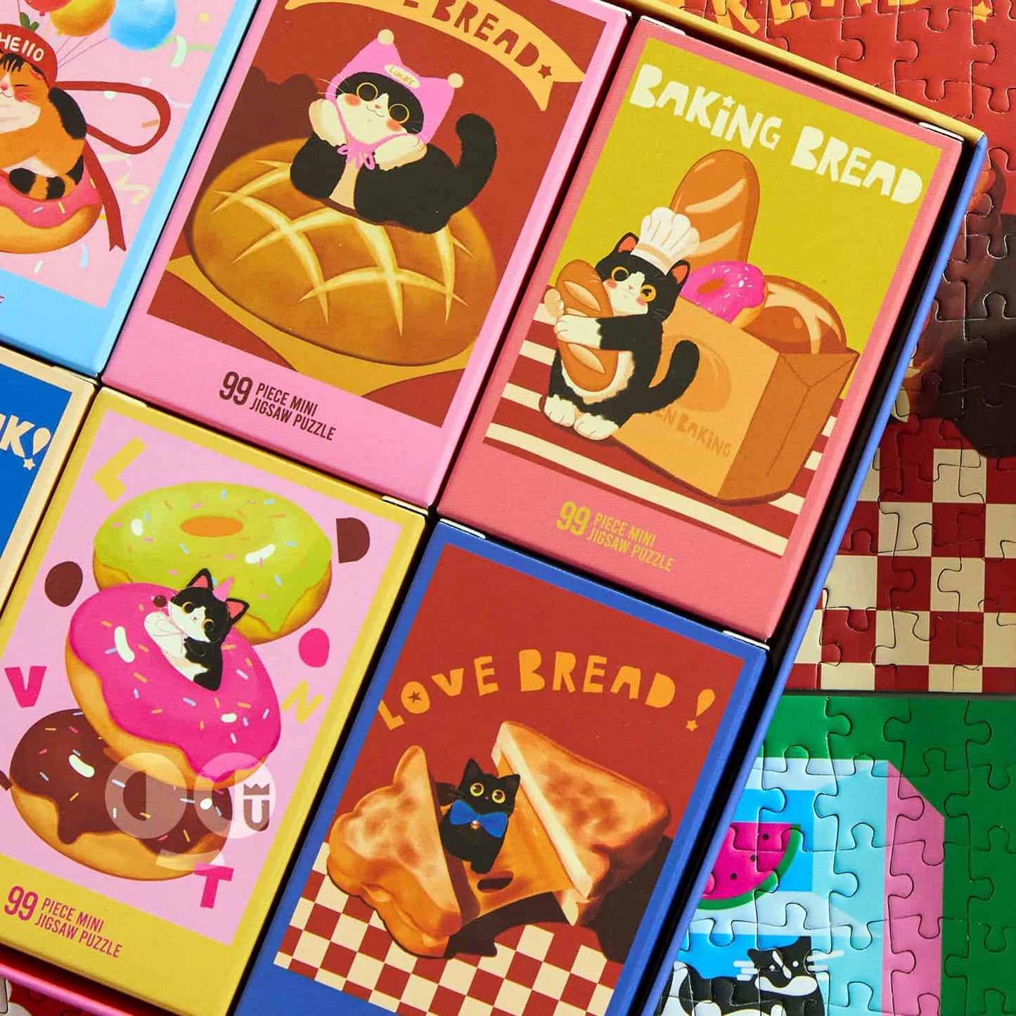 Puffinkids Bakery Cats 6 x 99 Piece Mini Jigsaw Puzzle Set