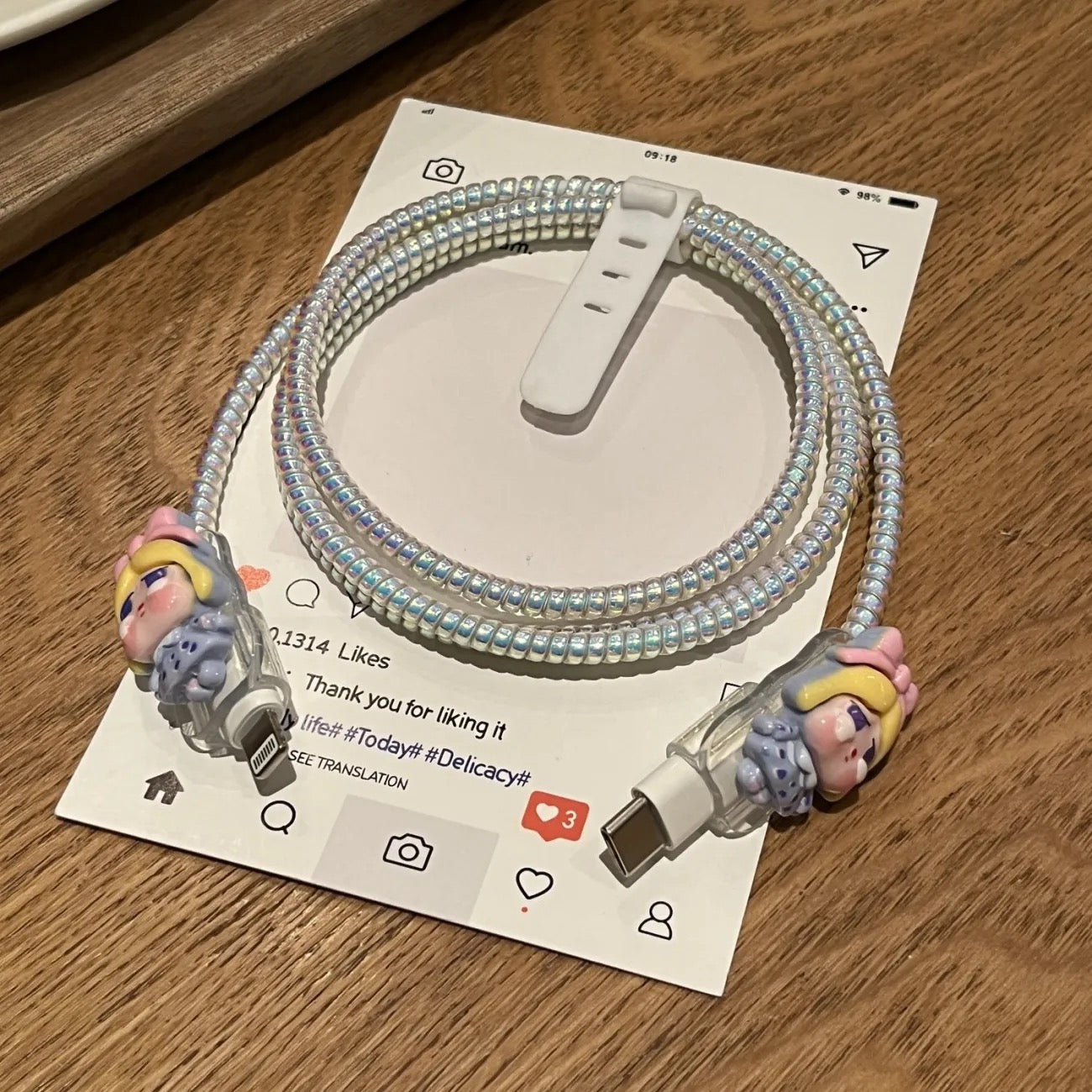 Cute Crybaby 3D Doll Cable Cover Set – Kawaii Charging Cable Protector