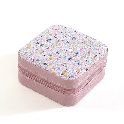Coffret de rangement pour bijoux en tweed de qualité supérieure - Couleurs assorties - Idéal pour le rangement et l'organisation