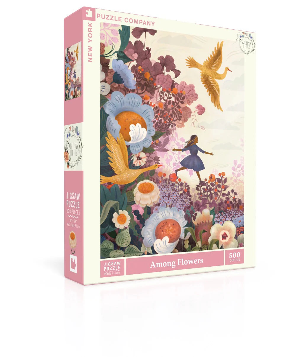 Among Flowers 500 Piece Jigsaw Puzzle New York Puzzle Company