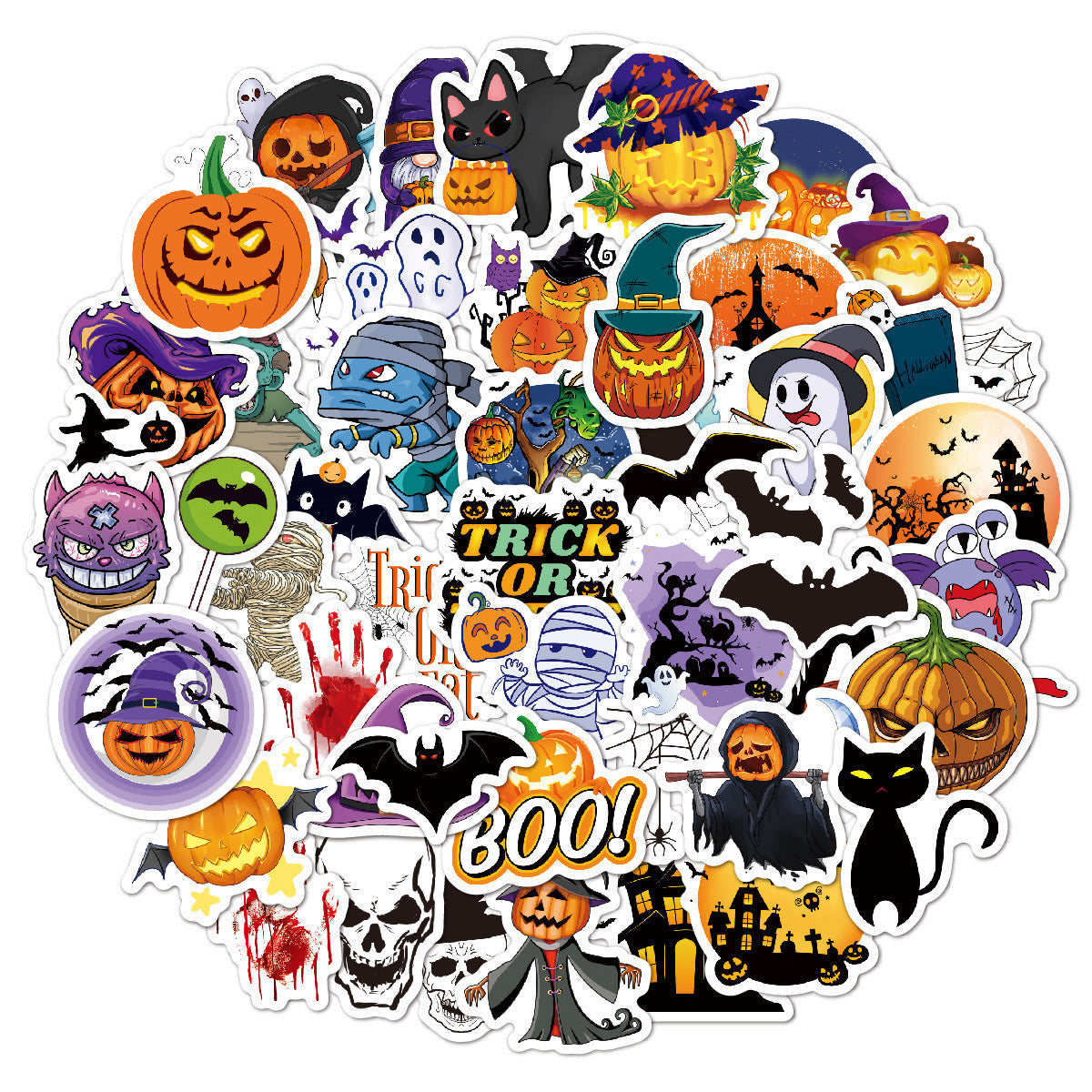 Autocollants d'Halloween - 50 pièces