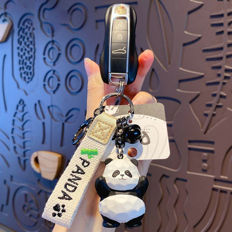 Cute Panda Keychain Strap Cartoon Key Ring Gift
