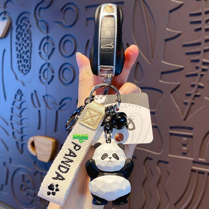 Cute Panda Keychain Strap Cartoon Key Ring Gift