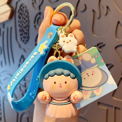 Cartoon Bunny Buds Keychain Series – Inspired by Classic Art