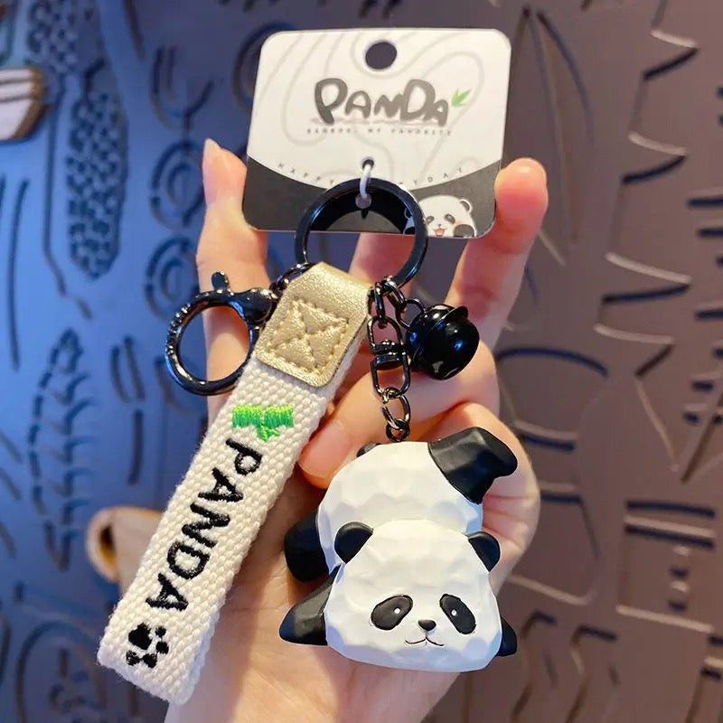 Cute Panda Keychain Strap Cartoon Key Ring Gift