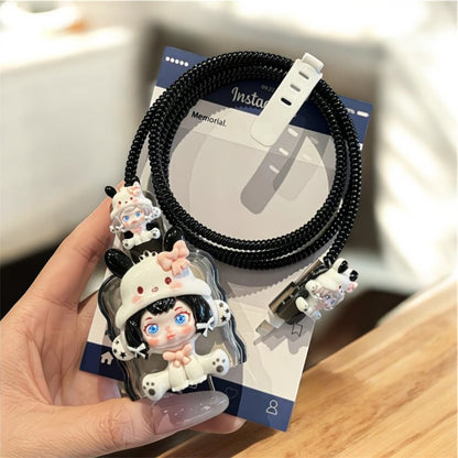 Kawaii Doll Charging Cable Protector Set – 3D Cute Plug Cover
