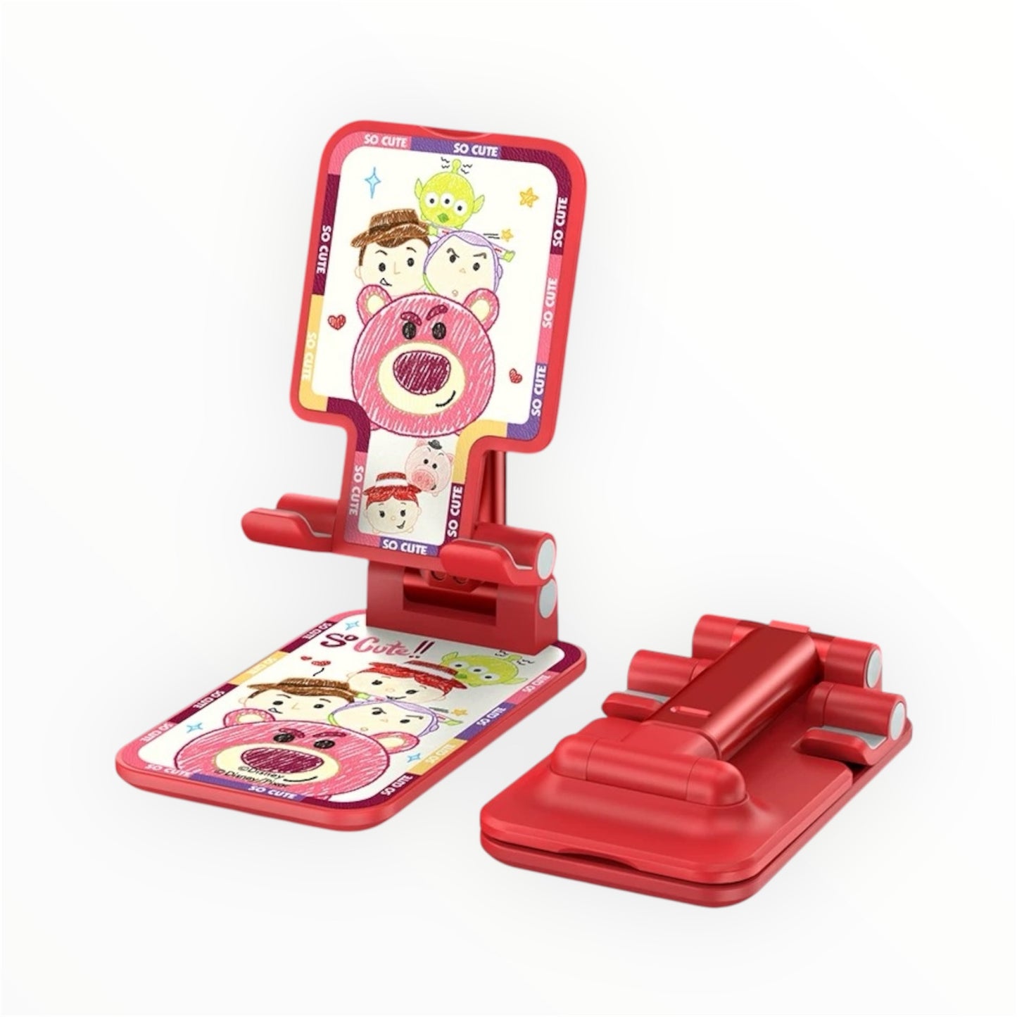 Support de téléphone pliable en forme d'ourson aux fraises