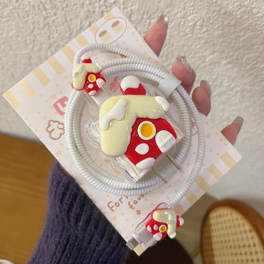 Cute Cartoon Charging Cable Protector Set – Decorative Plug & Cord Cover