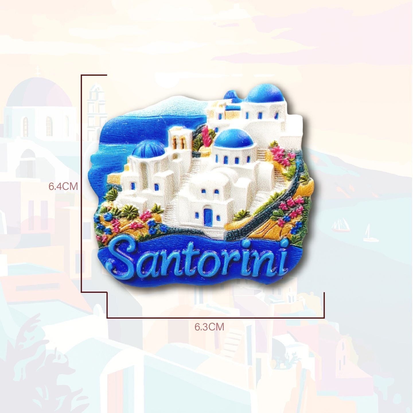 Santorini Travel Souvenir Fridge Magnet