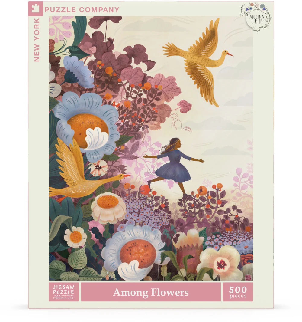 Among Flowers 500 Piece Jigsaw Puzzle New York Puzzle Company