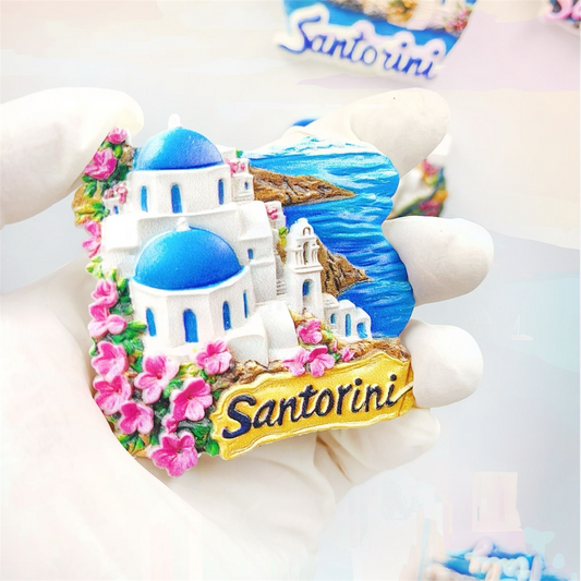 Santorini Travel Souvenir Fridge Magnet