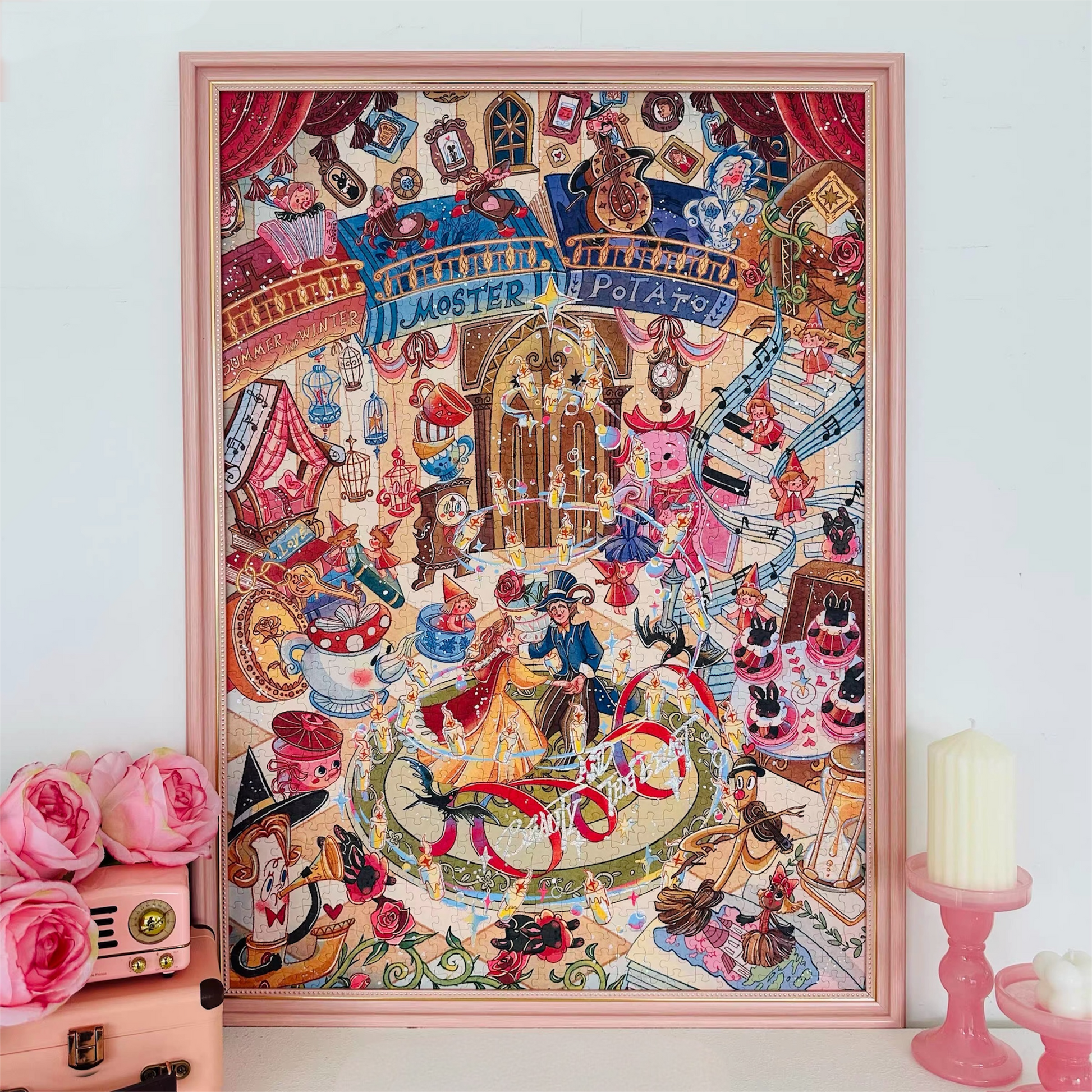 Hourglass Puzzle Beauty and the Beast 1000 Piece Jigsaw Puzzle Hourglass Puzzle