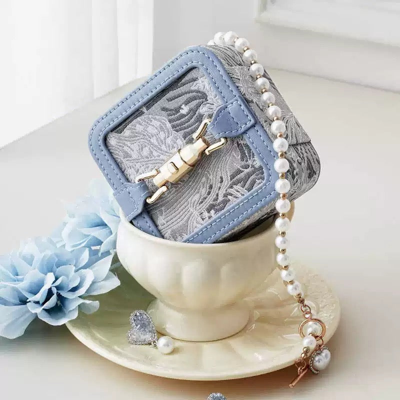 Coffret à bijoux vintage en jacquard