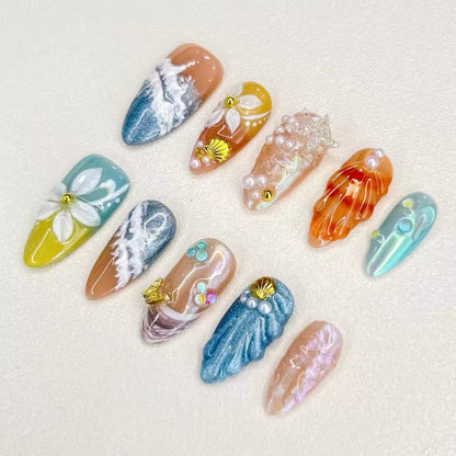 Ongles 3D inspirés de l'océan