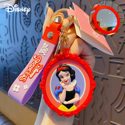 Disney Princess Portable Mirror Keychain – Cute Travel Makeup Mirror