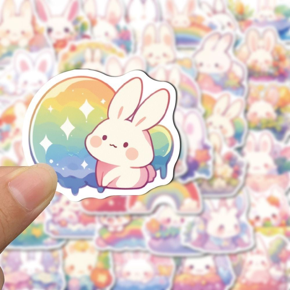 Kawaii Rainbow Bunny Stickers 50 Pcs V Boutique Studio