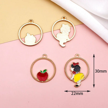 12 Pcs Alloy Enamel Cartoon Charms for DIY Jewelry Making