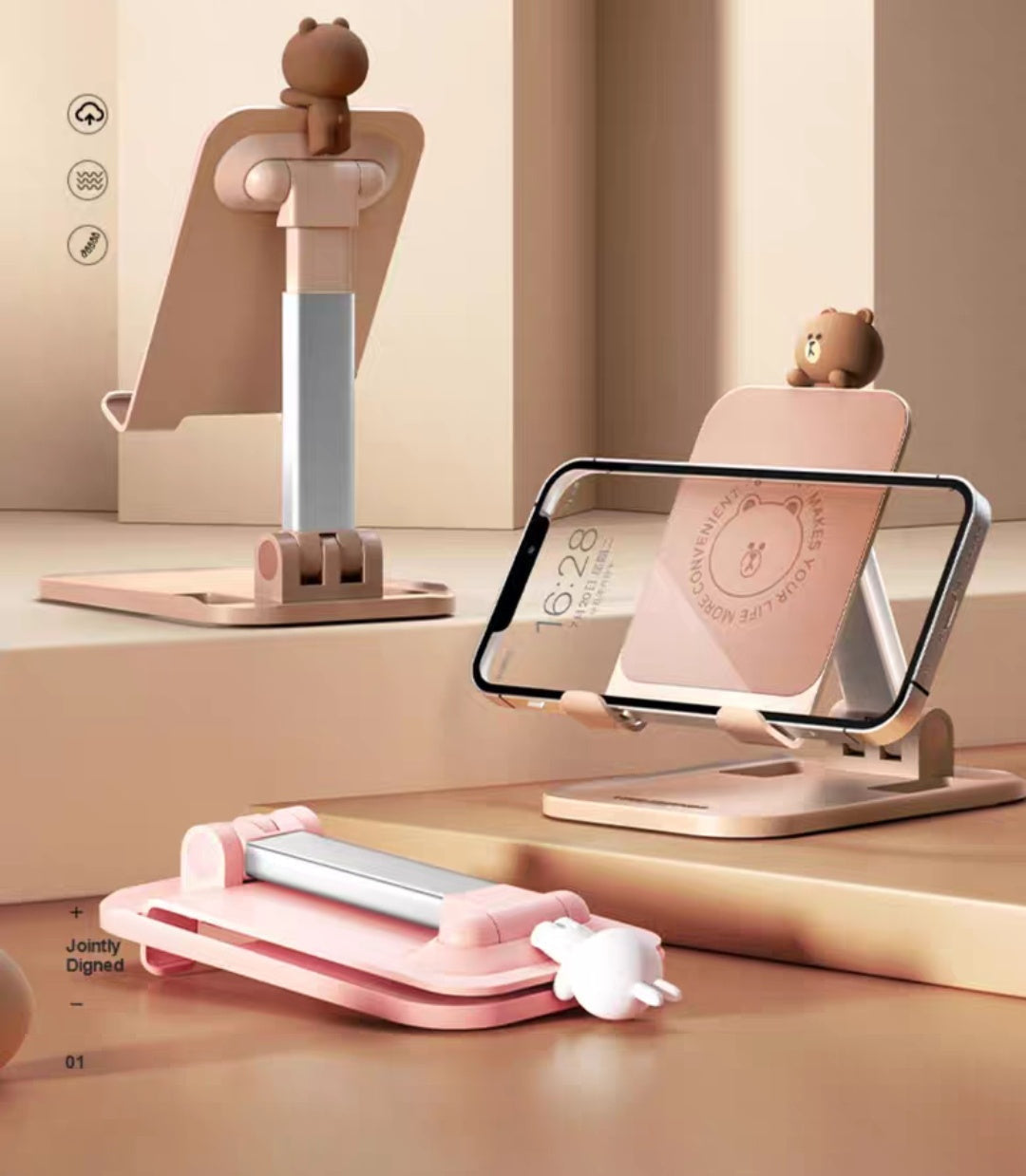 Foldable Line Friends Brown & Cony Phone Holder