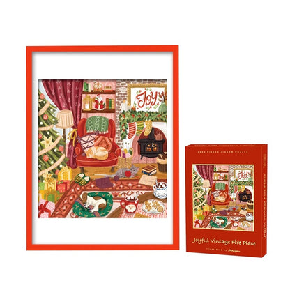Joyful Vintage Fireplace 1000 Piece Jigsaw Puzzle