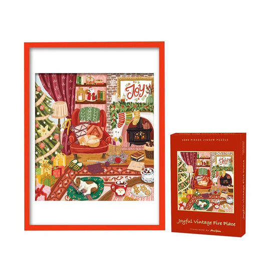 Joyful Vintage Fireplace 1000 Piece Jigsaw Puzzle