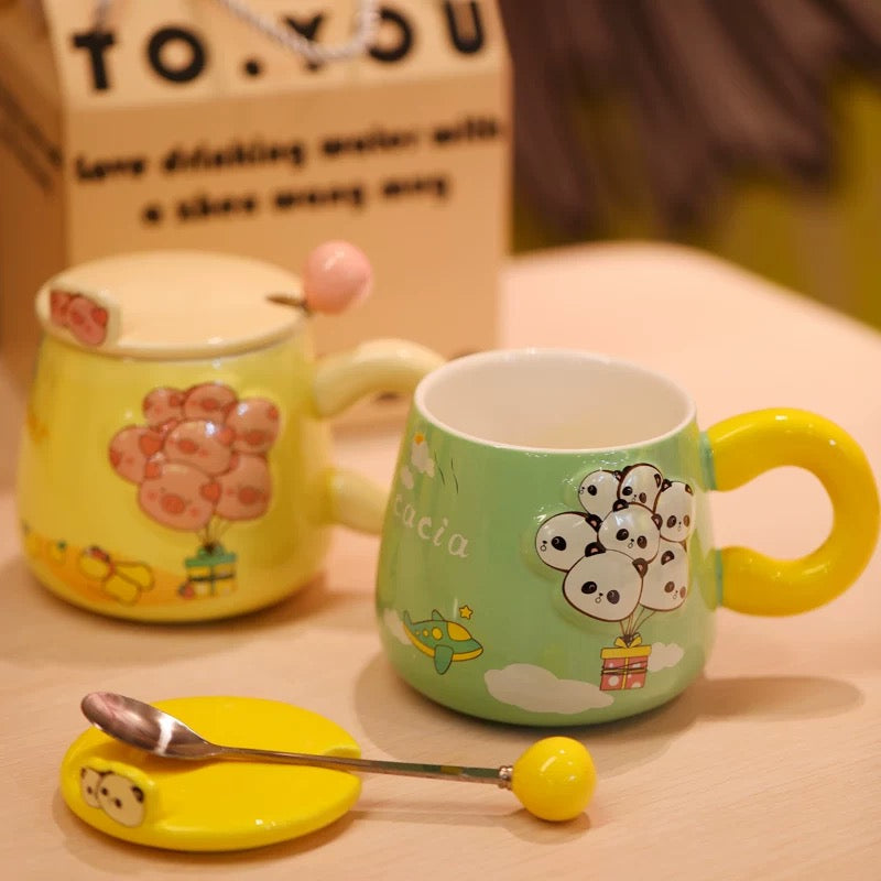Jolie tasse en céramique à motif de dessin animé
