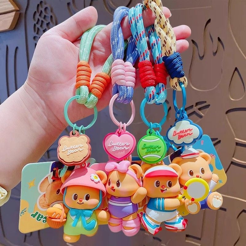 Cute Butter Bear Style Kawaii Keychain Charm