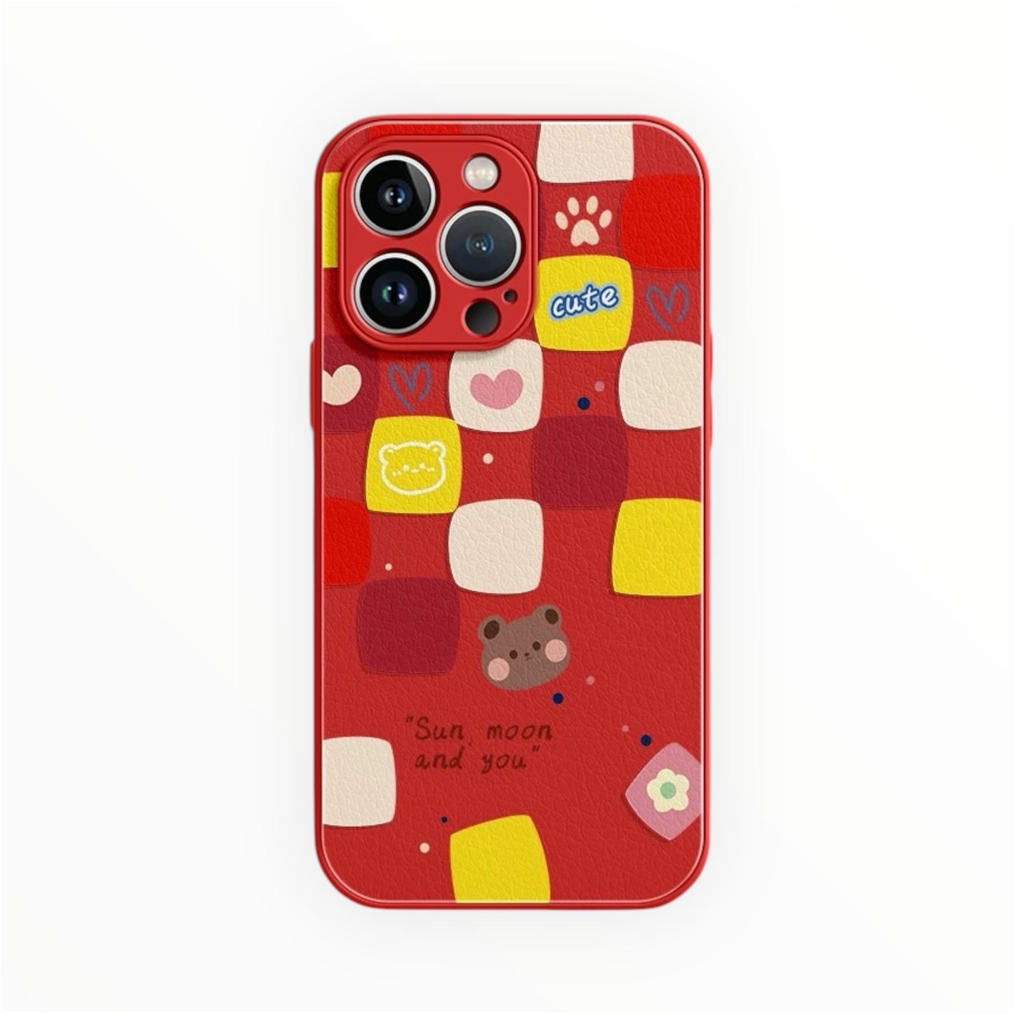 Coque de téléphone à motif d'ours à carreaux