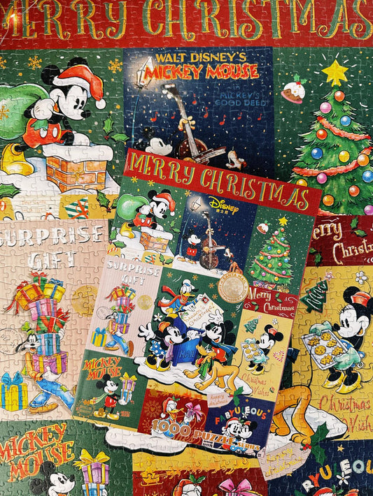 Mickey & Friends Merry Christmas 1000 Piece Gold Foil Jigsaw Puzzle Gubu
