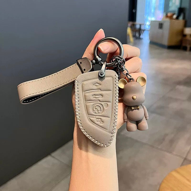 Protective Leather Car Key Fob Cover for BMW Series