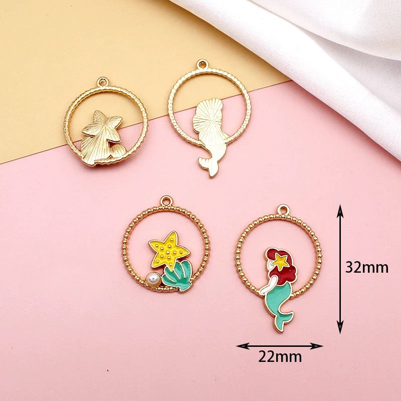 12 Pcs Alloy Enamel Cartoon Charms for DIY Jewelry Making