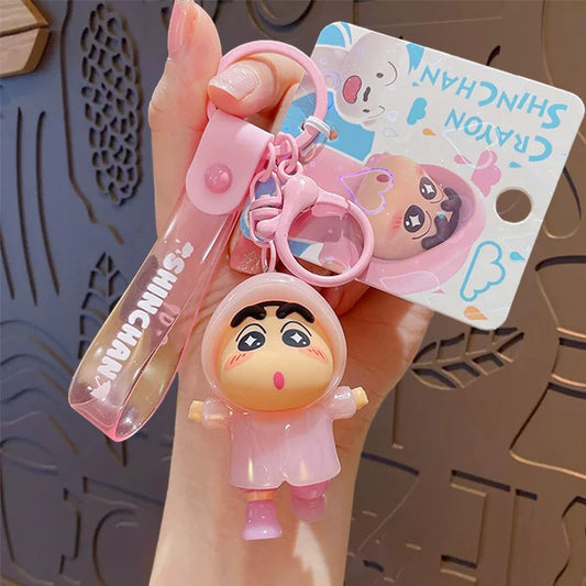 Crayon Shinchan Raincoat Keychain – Cute Cartoon Bag Charm