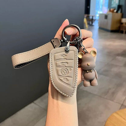Protective Leather Car Key Fob Cover for BMW Series