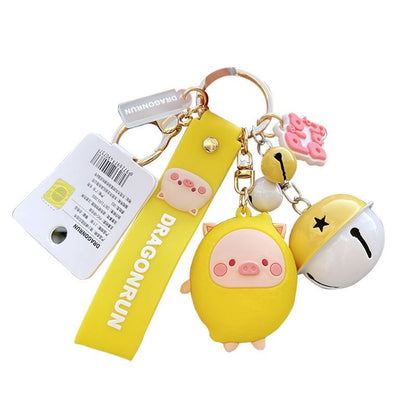 Cute Pig Charm Keychain