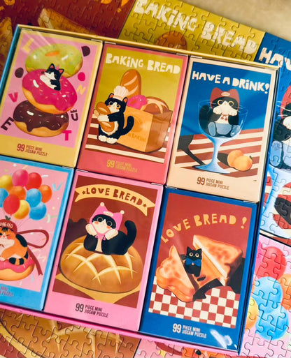 Puffinkids Bakery Cats 6 x 99 Piece Mini Jigsaw Puzzle Set