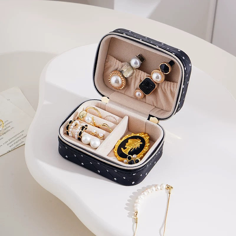 Coffret de rangement de bijoux matelassé de luxe
