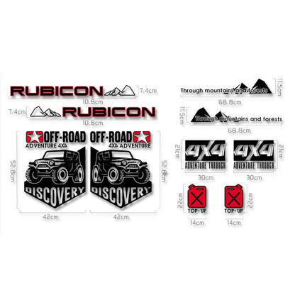 Rubicon 4x4 Off-Road Adventure Decal Set for JEEP Wrangler