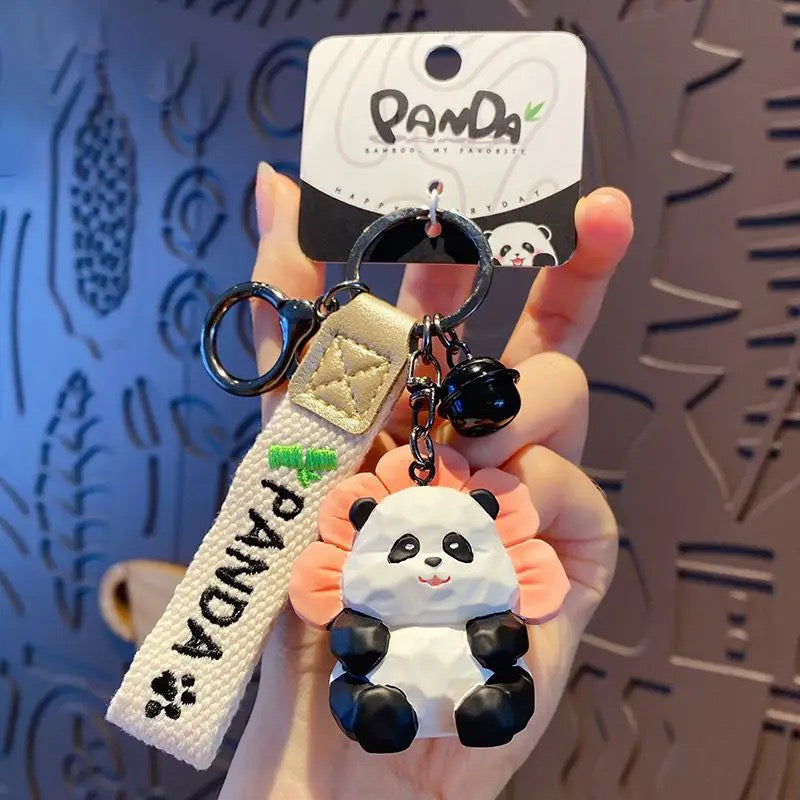 Cute Panda Keychain Strap Cartoon Key Ring Gift
