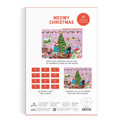 Meowy Christmas 12 Days of Puzzles 500 Piece Countdown