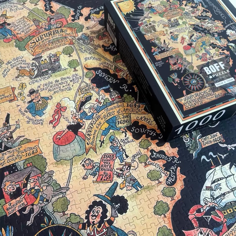 BOFF Anne Arundel County Historical Map 1000 Piece Jigsaw Puzzle BOFF
