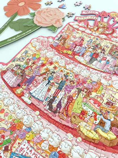 Momibook Birthday Cake Puzzle – 481 Irregular Pieces