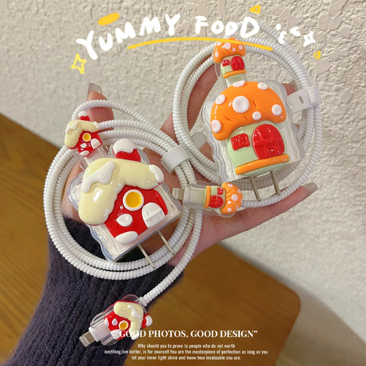 Cute Cartoon Charging Cable Protector Set – Decorative Plug & Cord Cover