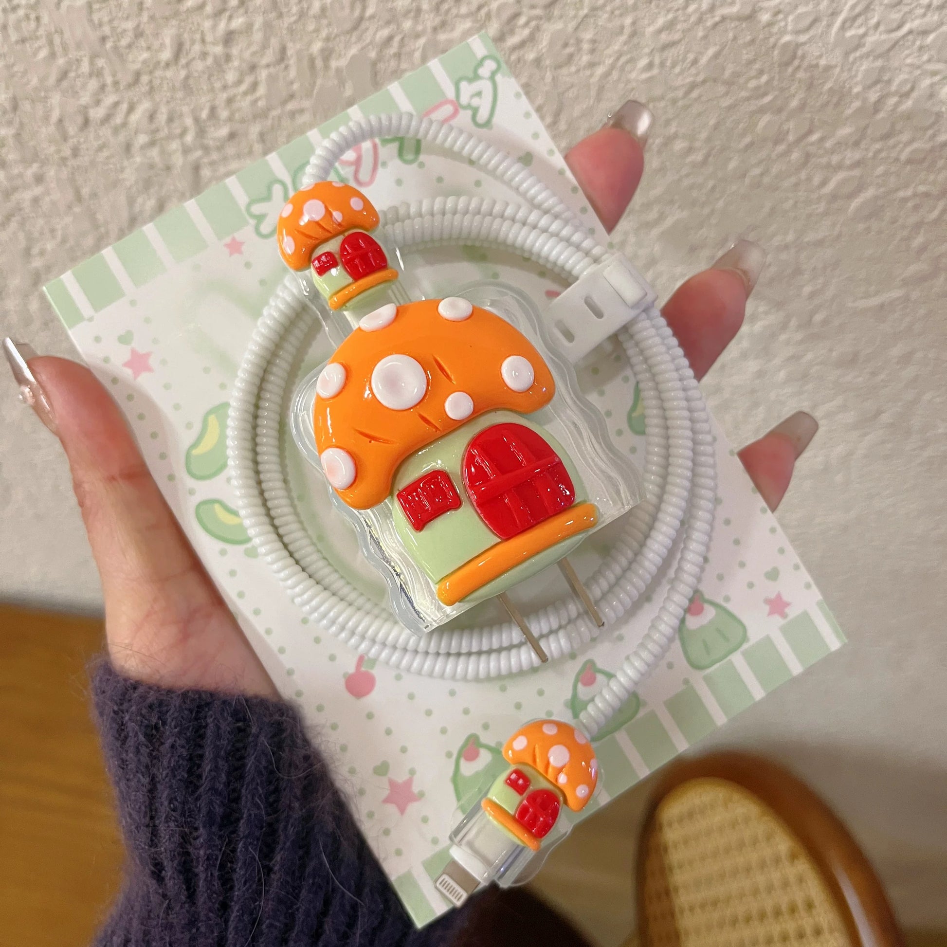 Cute Cartoon Charging Cable Protector Set – Decorative Plug & Cord Cover V Boutique Studio