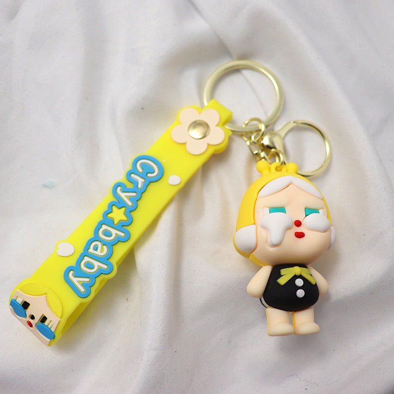 3D Cartoon Crying Girl Keychain
