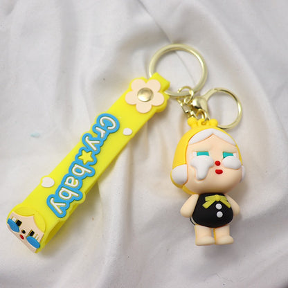 3D Cartoon Crying Girl Keychain