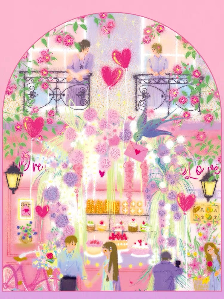 Momibook Pink Romance Melody 1000 Piece Jigsaw Puzzle Momibook