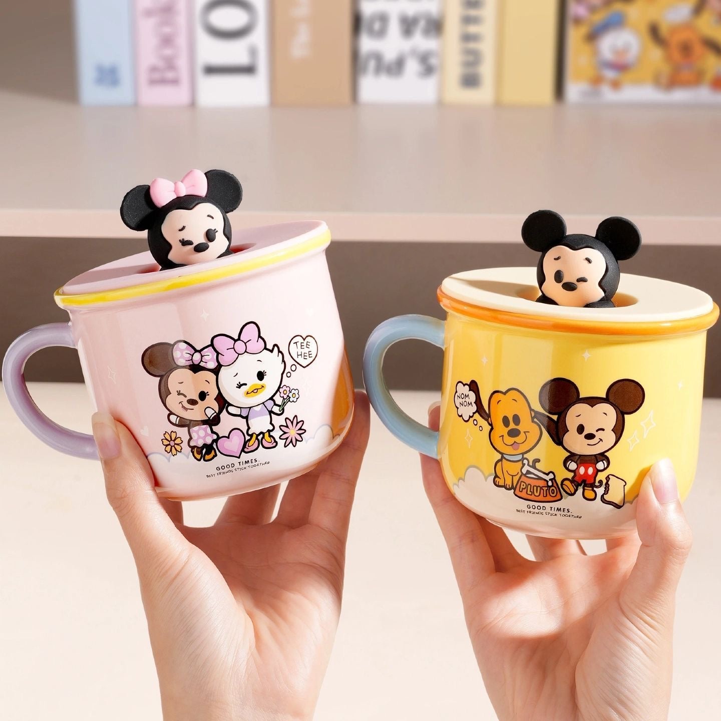 Cute Cartoon Character Ceramic Mug with Lid