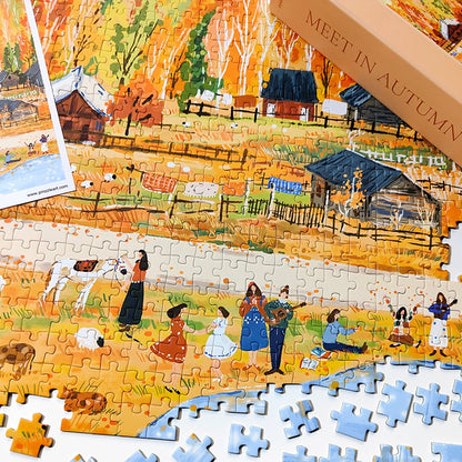 Meet in Autumn 500 Piece Jigsaw Puzzle
