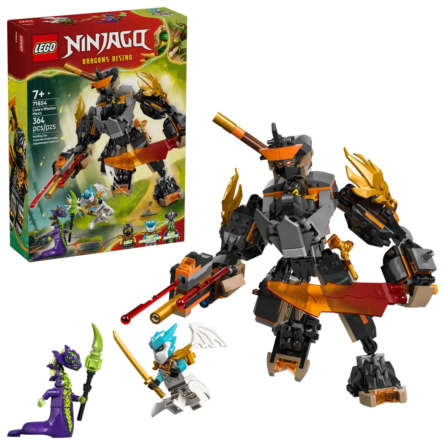 LEGO NINJAGO® Cole's Mission Mech & Dragon Zane 71854