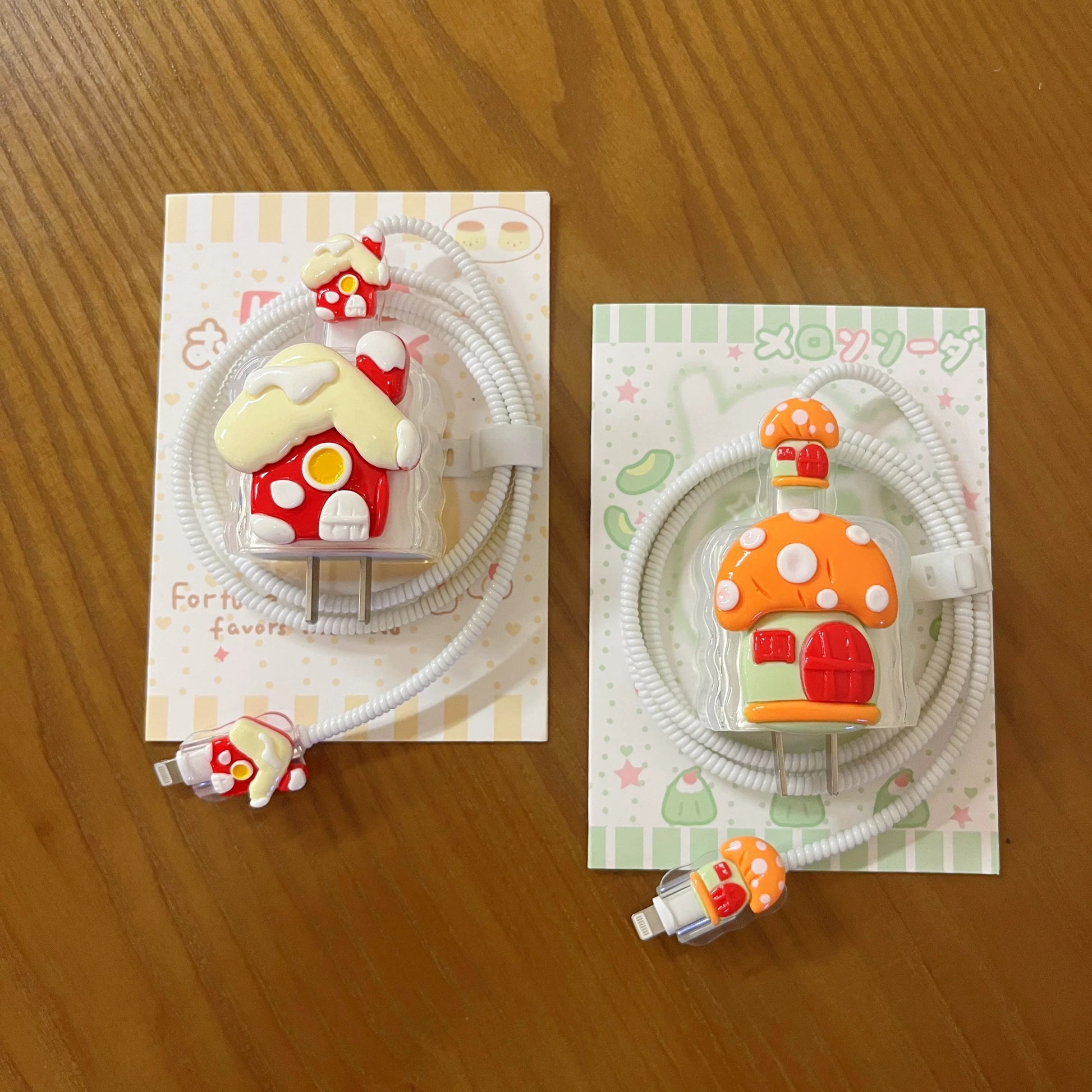 Cute Cartoon Charging Cable Protector Set – Decorative Plug & Cord Cover V Boutique Studio