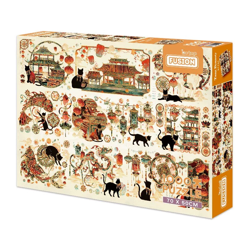 Botop Fusion Tang Dynasty Black Cat 1000 Piece Jigsaw Puzzle